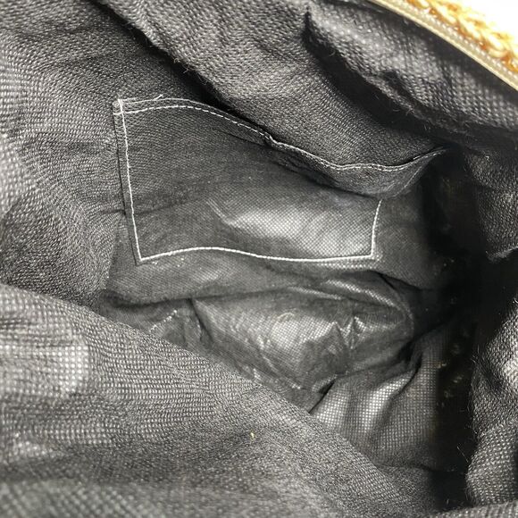 Straw Crossbody Bucket Purse Striped 3D Flower Bag Boho Cottagecore Black Brown - Picture 4 of 4